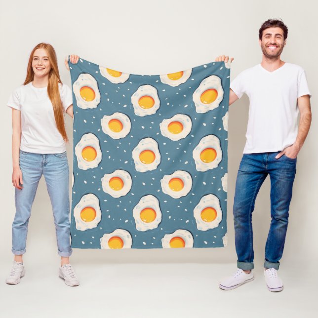 Fried Eggs on Blue Fleece Blanket (In Situ)