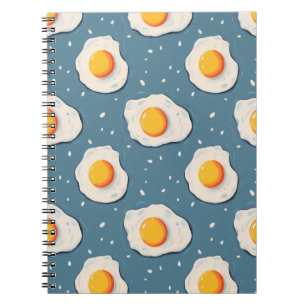 Fried Eggs on Blue Notebook