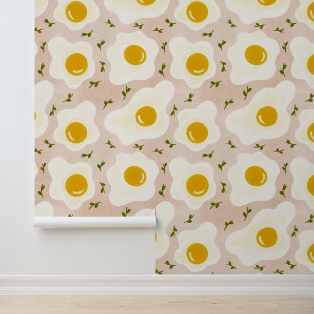 Fried Eggs Pattern Wallpaper (Application)
