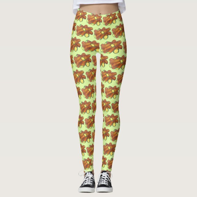 Fried Jalapeño Poppers Green Hot Jalapeno Pepper Leggings (Front)