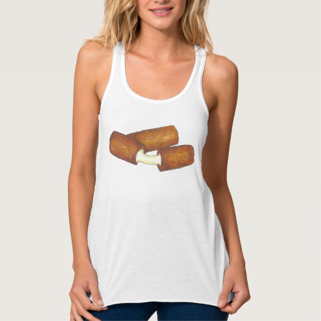Fried Mozzarella Cheese Sticks Junk Food Foodie Singlet (Front)