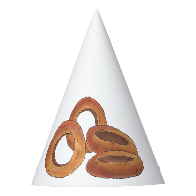 Fried Onion Rings Junk Fast Food Foodie Party Hat (Front)