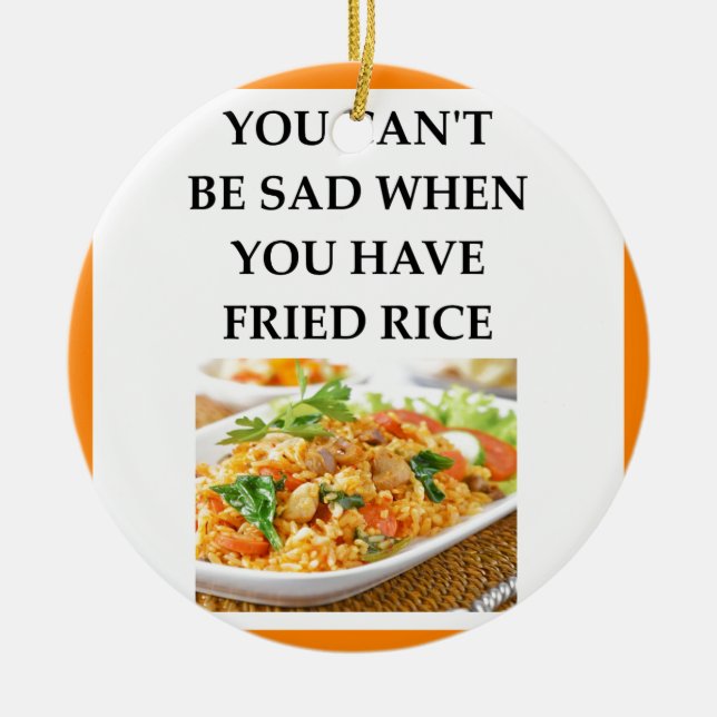 FRIED RICE CERAMIC TREE DECORATION (Front)