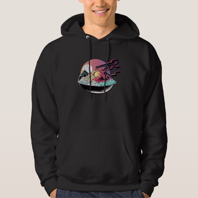 Fried Rice Synthwave 80s Retrowave Aesthetic  1 Hoodie (Front)