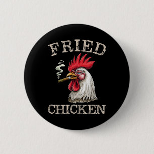 Fried Smoking Chicken Graphic Weed Men Women  6 Cm Round Badge