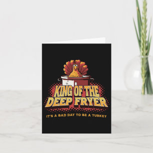 Fried Turkey Thanksgiving Day Christmas Men Grill Card