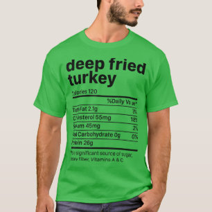 Fried Turkey Thanksgiving Nutrition Ingredients Nu T-Shirt