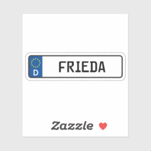 Frieda German Car License Plate