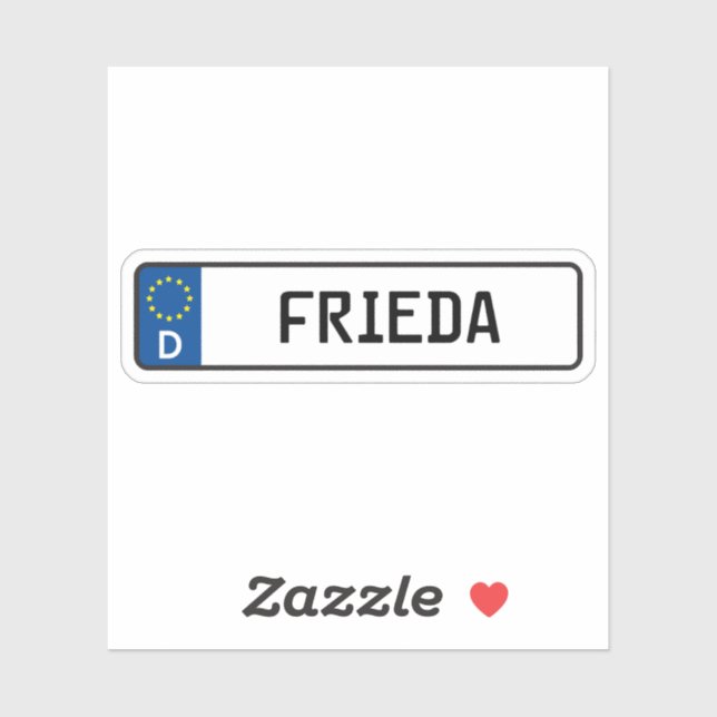 Frieda German Car License Plate (Sheet)