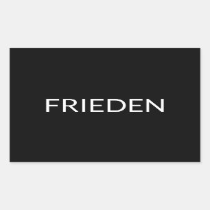 Frieden black white German peace modern Rectangular Sticker