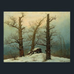 Friedrich - Cairn In Snow Poster<br><div class="desc">Cairn In Snow by Caspar David Friedrich. For more poster-ready images from Zedign Art Series Book 26 "Caspar David Friedrich - Paintings & Drawings",  visit https://books.zedign.com/zas/26.html</div>