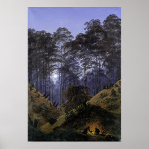 Friedrich - Forest Interior By Moonlight Poster
