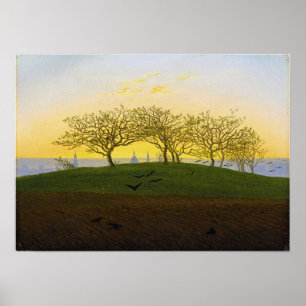 Friedrich - Hill And Ploughed Field Near Dresden Poster