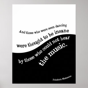 Friedrich Nietzsche quote poster Black and white