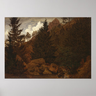 Friedrich - Rock Part In The Harz Mountains Poster