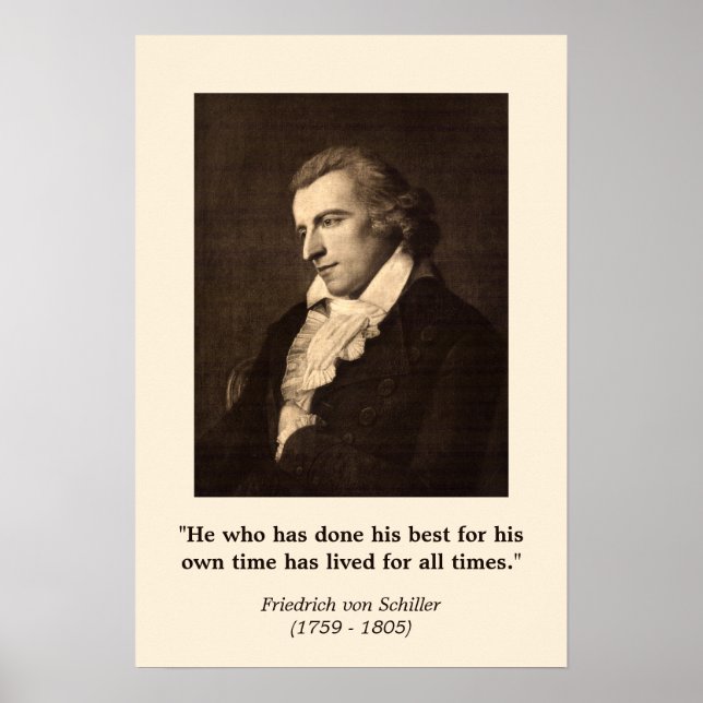 Friedrich Schiller - Quote on Doing Your Best Poster (Front)