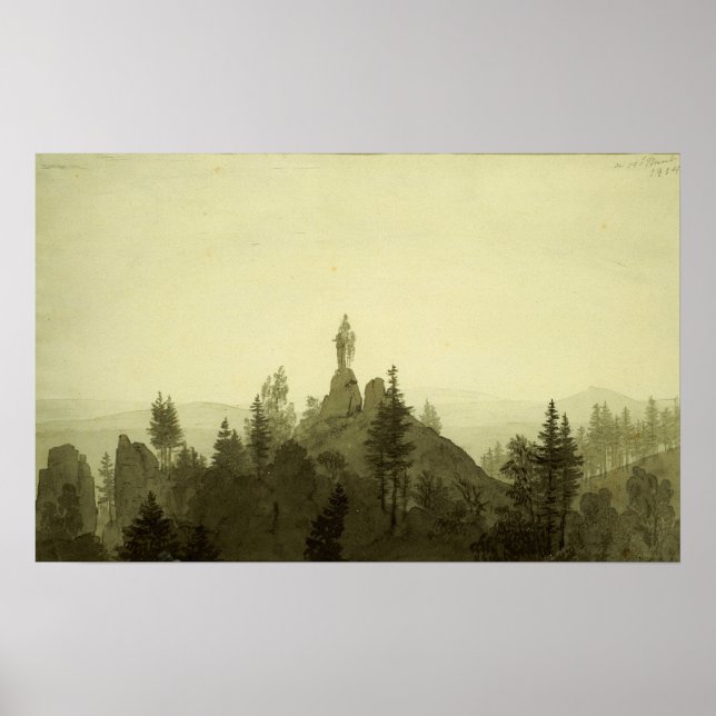 Friedrich - Statue Of Madonna In Mountains Poster (Front)