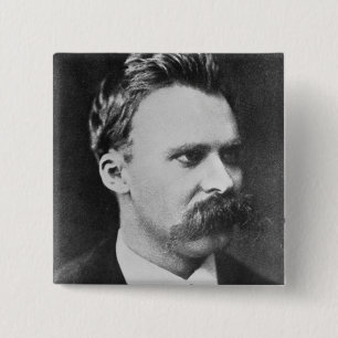 Friedrich Wilhelm Nietzsche (1844-1900) 1873 (b/w 15 Cm Square Badge