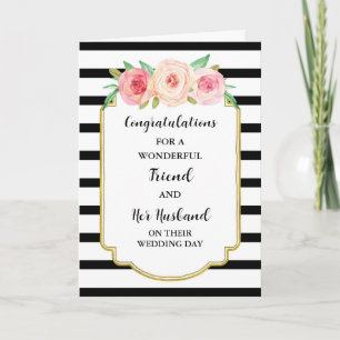 Friend and Her Husband Wedding Day Congratulations Card