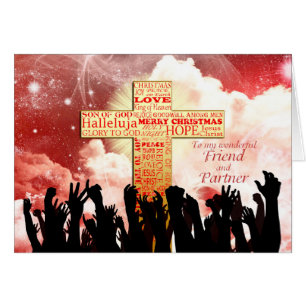 Friend and partner, a Christian cross Christmas