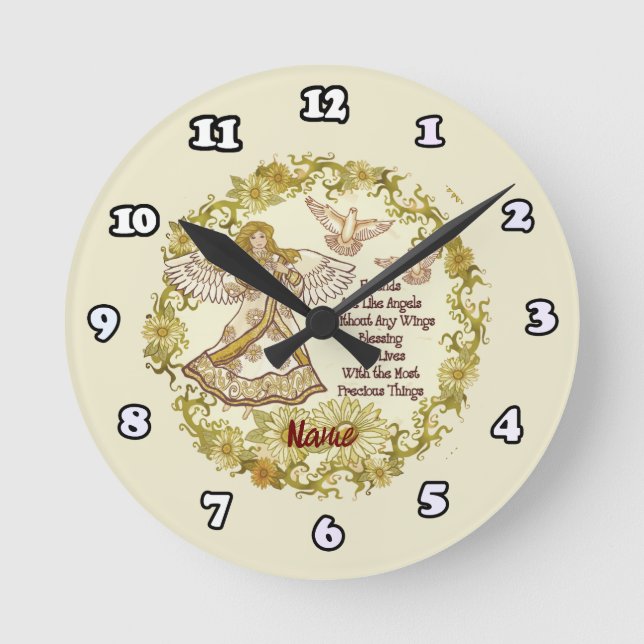 Friend Angel Round Clock (Front)