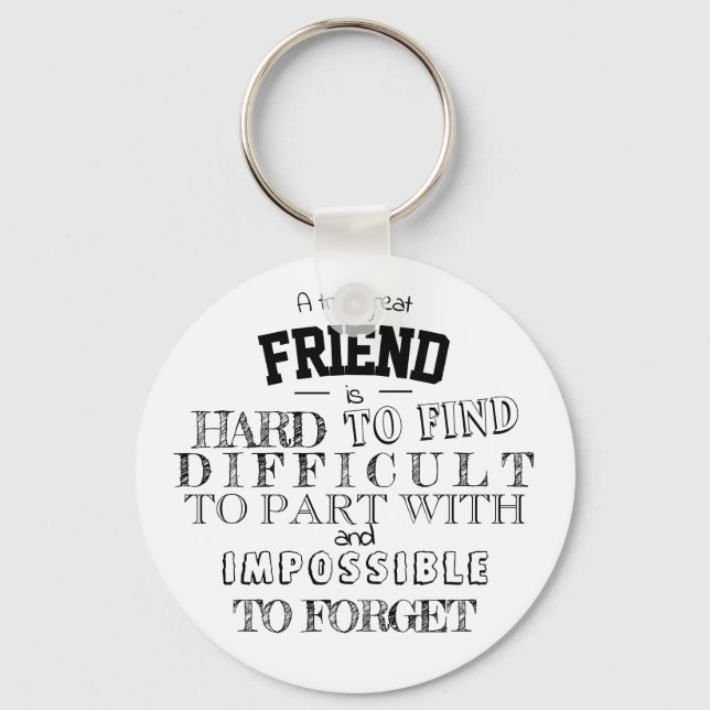 Friend Appreciation Thank you Gift script bff Key Ring (Front)