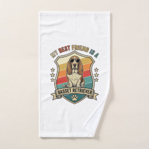 Friend Basset Retriever Dog Sunglasses Retro Shiel Hand Towel