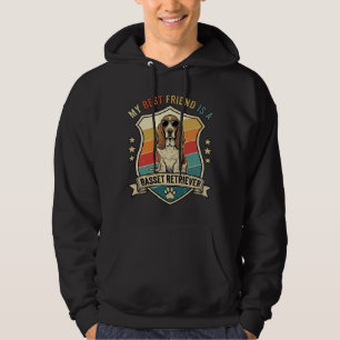 Friend Basset Retriever Dog Sunglasses Retro Shiel Hoodie