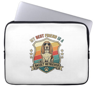 Friend Basset Retriever Dog Sunglasses Retro Shiel Laptop Sleeve