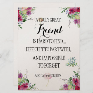 Friend Bestie Thank you Appreciation Gift Card