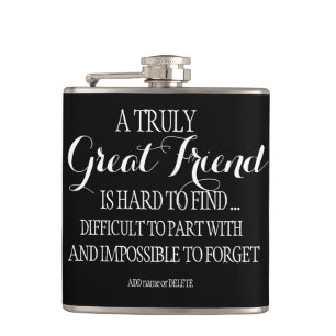 Friend Bestie Thank you Quote Friend Appreciation Hip Flask
