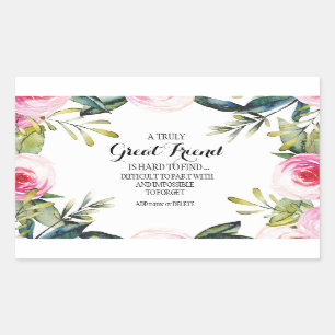 Friend Bestie Thank you Script Appreciation bff  Rectangular Sticker