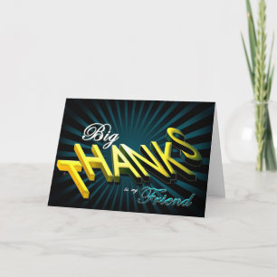 Friend Big Thanks mystic-blue style thanks card Holiday Card