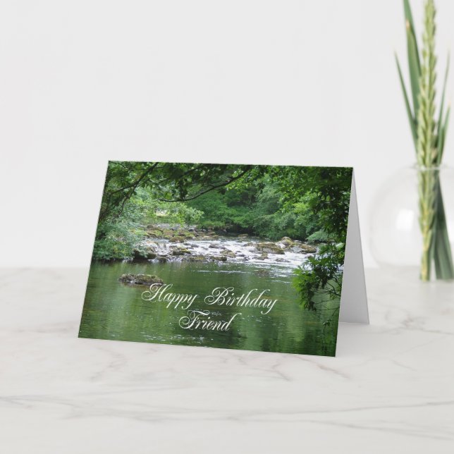 Friend birthday card showing a river (Front)