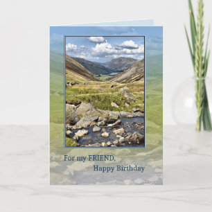 Friend Birthday with a Mountain Landscape Card