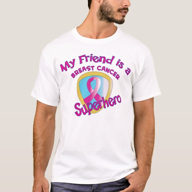 Friend Breast Cancer Superhero T-Shirt (Front)
