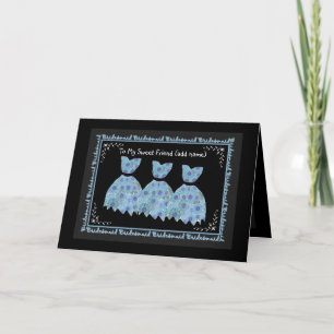 FRIEND Bridesmaid Invitation BLUE Flowered Gowns
