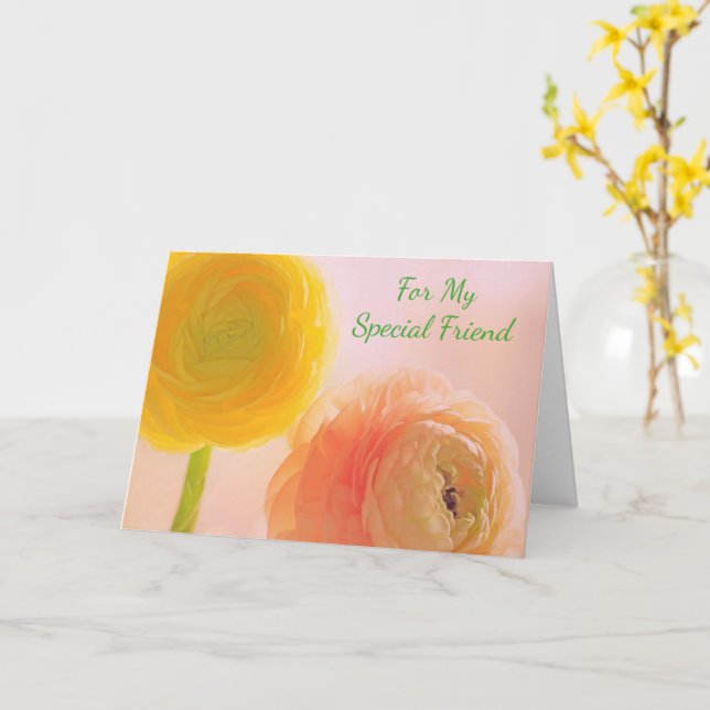 Friend Cancer Support Flower Card (Yellow Flower)