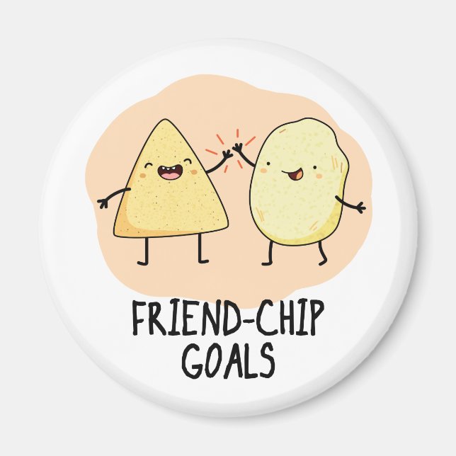 Friend-Chip Goals Cute Chip Pun Magnet (Front)