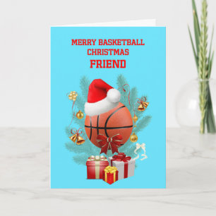 Friend Christmas Basketball Holiday Card