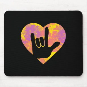 Friend Cute American Sign Language Pride Deaf Awar Mouse Pad