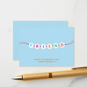 Friend cute friendship bracelet blue Valentine's Enclosure Card