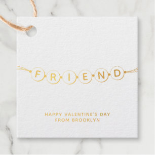 Friend cute friendship bracelet light blue favour tags