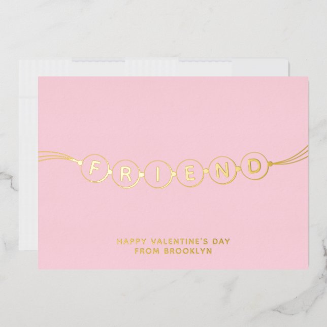 Friend cute friendship bracelet pink Valentine's (Envelope)