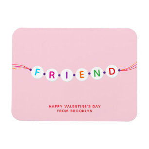 Friend cute friendship bracelet pink Valentine's Magnet