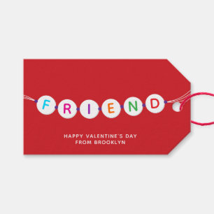 Friend cute friendship bracelet red Valentine's Gift Tags