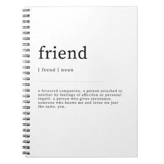 Friend Definition Dictionary Art Print Quotes Notebook