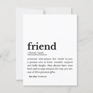 Friend Definition – Heartfelt Meaning Postcard