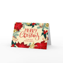Friend Floral and Holly Merry Christmas
