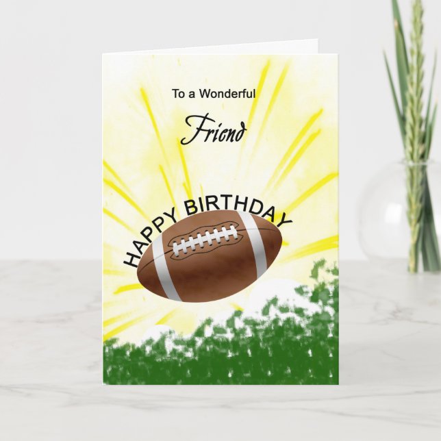 Friend Football Birthday Card (Front)